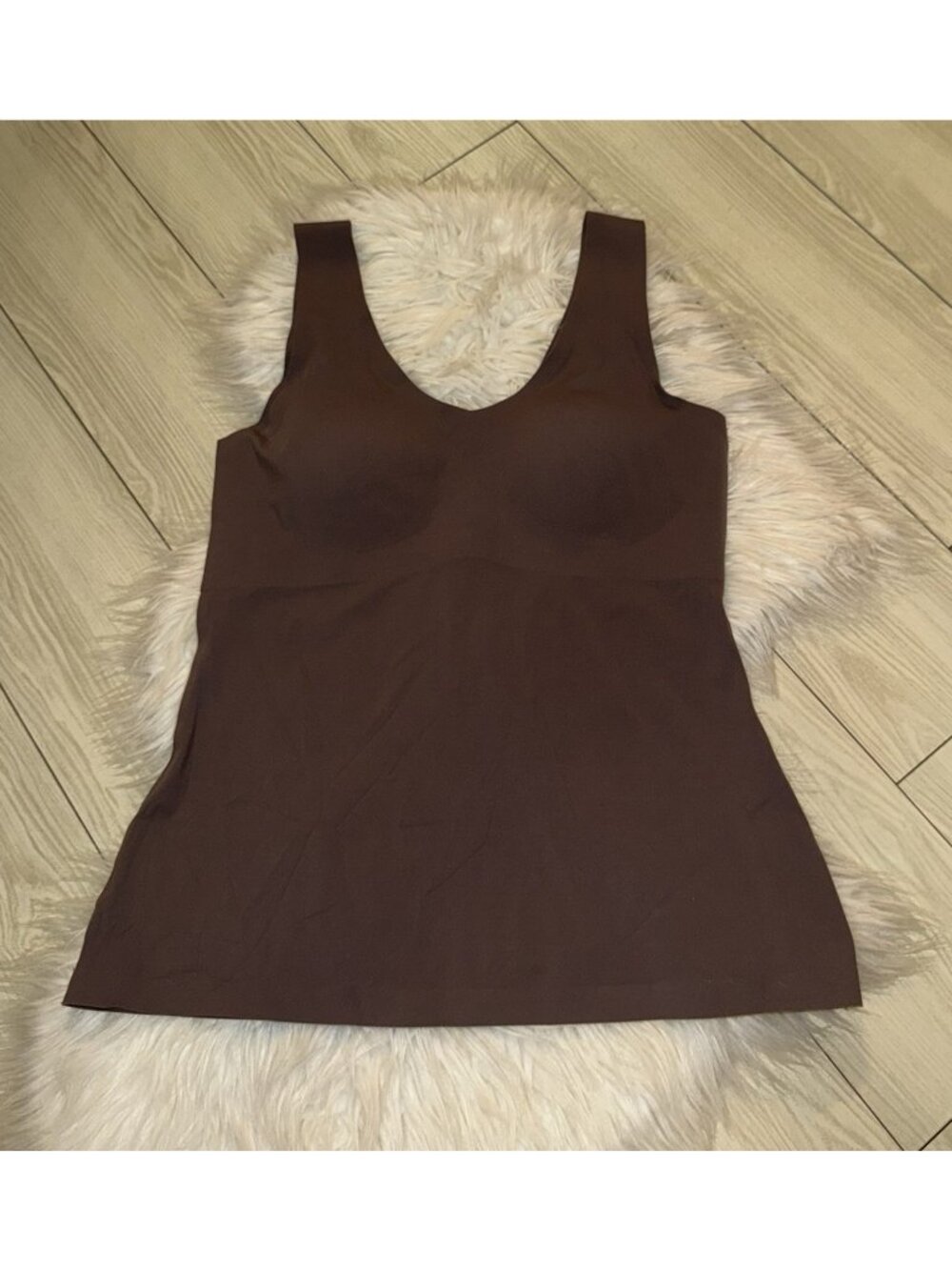 Knix Evolution V-Neck Camisole Tank Top Shapewear Lined WF Womens L Large Brown